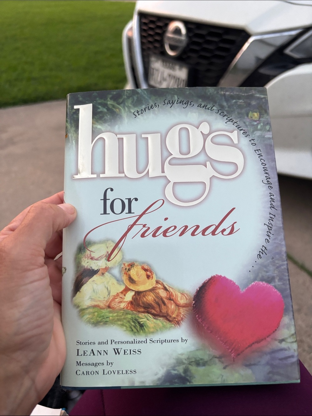 Hugs for Friends by LeAnn Weiss - Light Blue Cover with Pink Heart